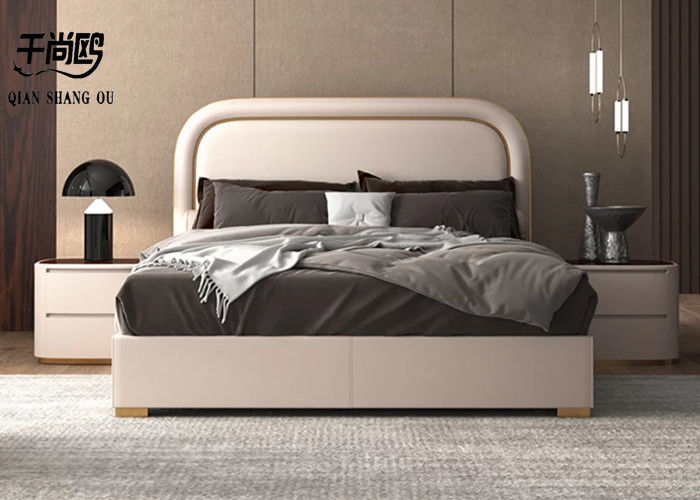 Simple style with metal decoration luxury bedroom platform bed